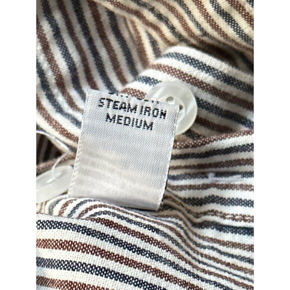 Ralph Lauren Striped Button-Down Short Sleeve Shirt XXL Cotton Brown/Cream - Picture 10 of 10